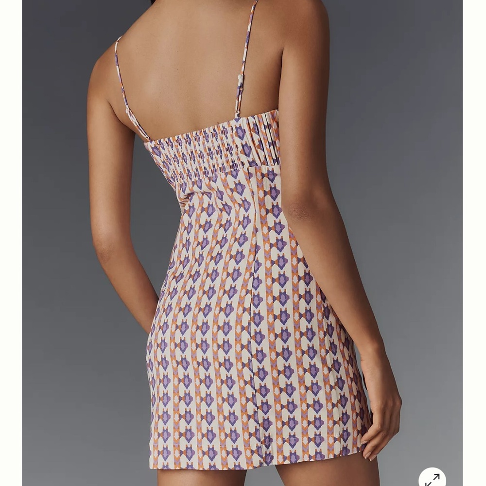 Maeve Ophelia Linen Mini Dress Size 10 Anthropologie Sleeveless Slim Dress - Picture 10 of 11